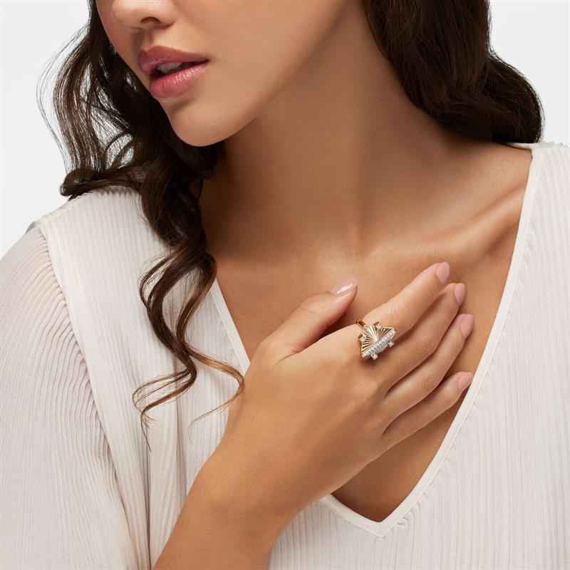 Birks Muse® Exceptional Guilloché Yellow Gold and Diamond Ring