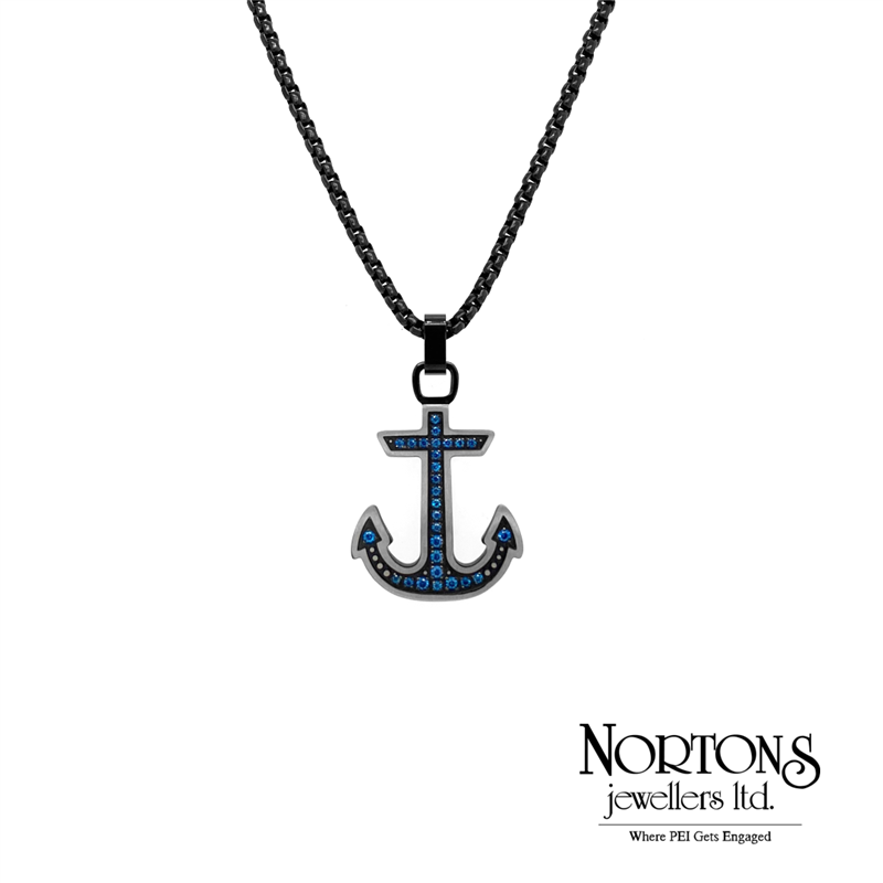 Blue anchor necklace discount