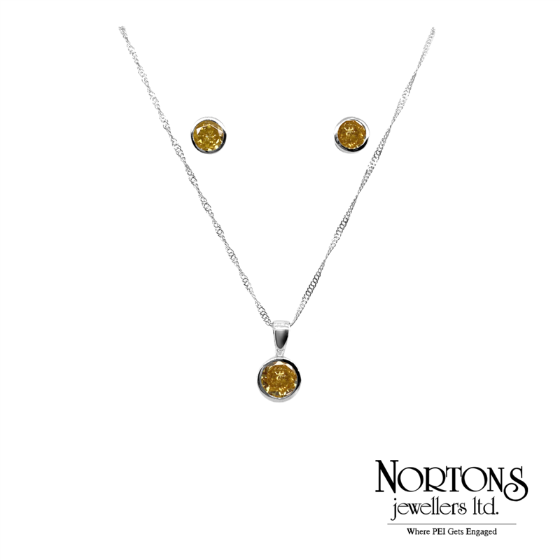 LEGEND November Birthstone Necklace and Earrings in Sterling