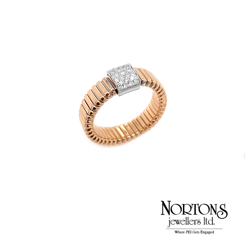Expandable Diamond Ring in 18 Karat Rose Gold Carat TW